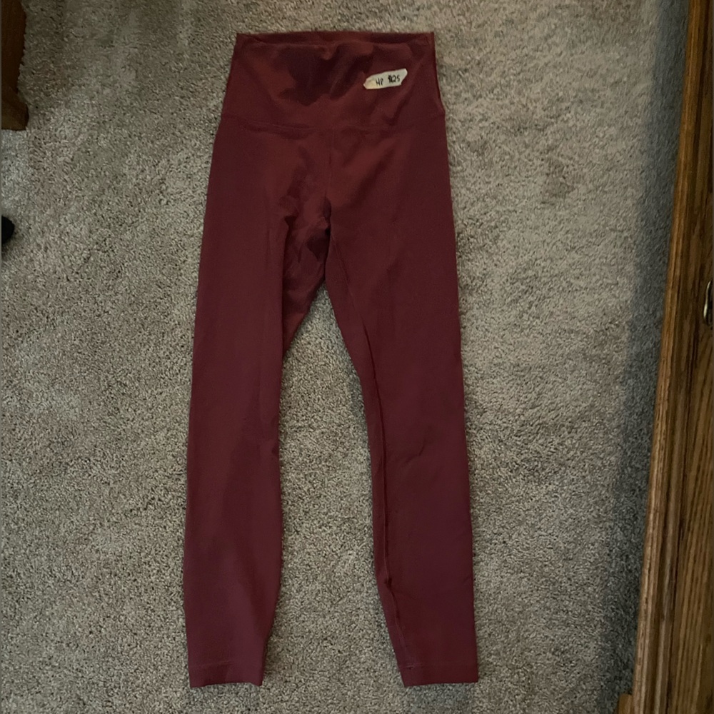 Lululemon Athletica Red Leggings Form-Fitting Stretchy